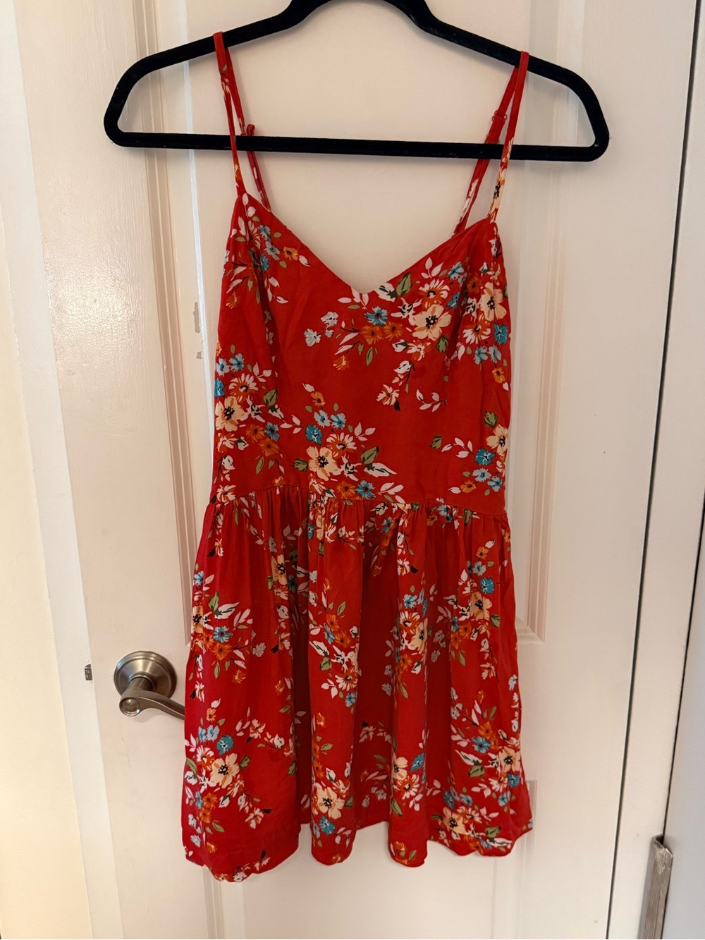 Wet Seal Red Floral Spaghetti Strap Sundress